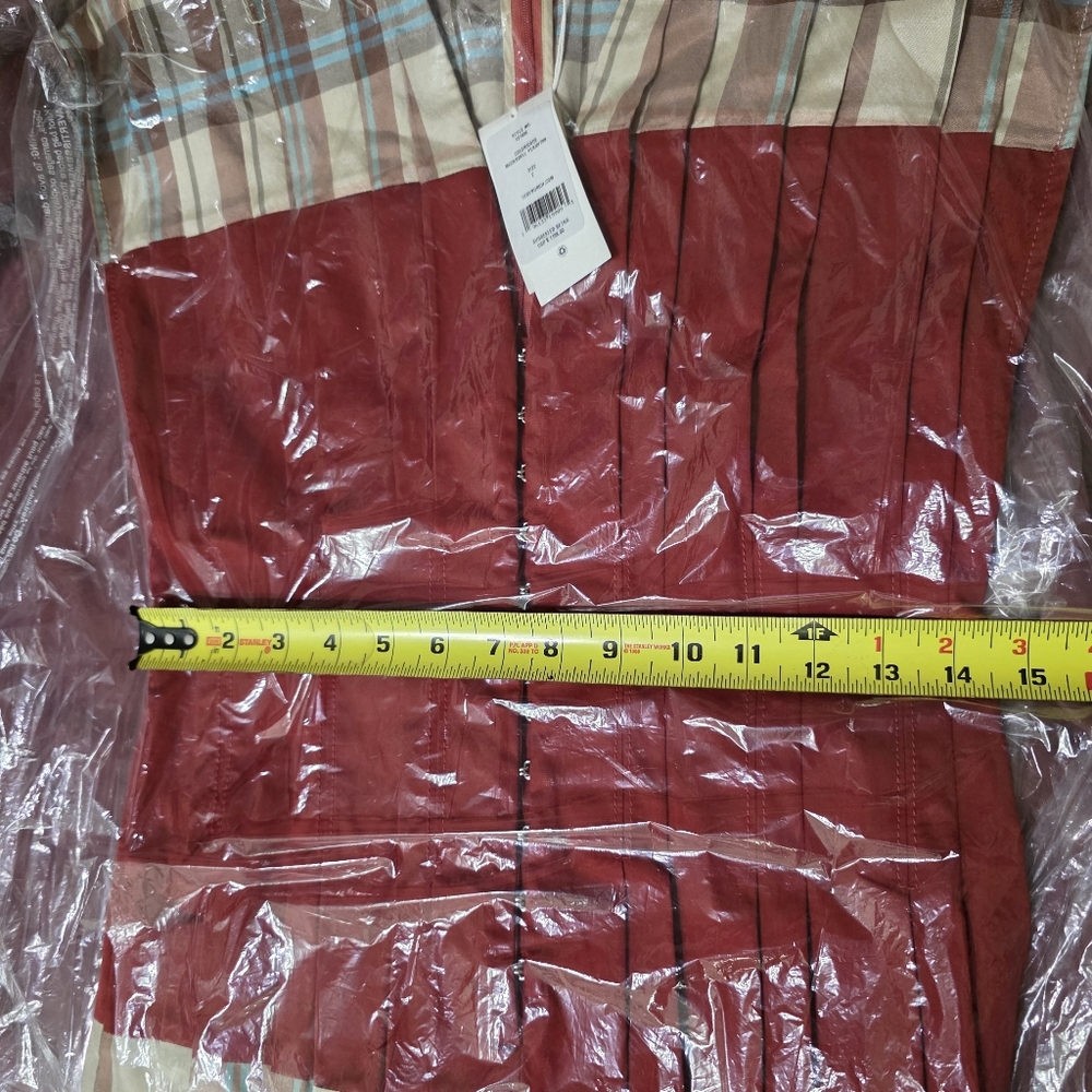 NWT Tory Burch Plaid Silk Claire Mccardell Dress size 2 Red - Picture 12 of 13